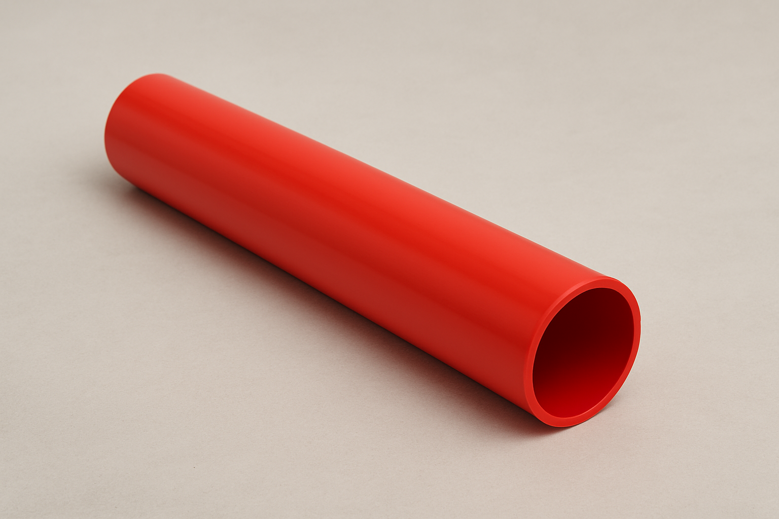 can you make a 4 ft tall and 1/2 wide plastic pole that hollow and laying on its side and its red